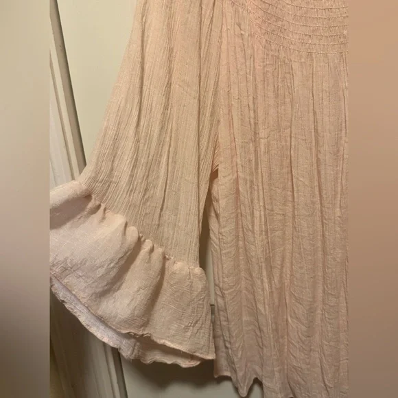 Zac & Rachel Pink Ruffle Sleeve Blouse 2X Boho Plus Size Flowy Top - Picture 3 of 6